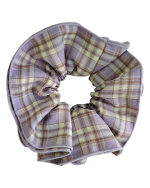 Elastic de păr „Scrunchie” mov în carouri 26TAI50003
