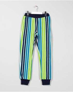 Pantaloni caldurosi din bumbac cu dungi pentru fete 25ALN17001