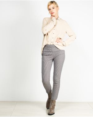Pantaloni in carouri cu fermoar lateral 1944101129