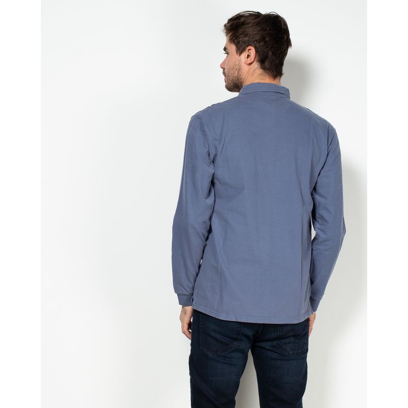 Bluza-din-bumbac-cu-guler-prevazut-cu-nasturi-si-buzunar-aplicat-N915029002