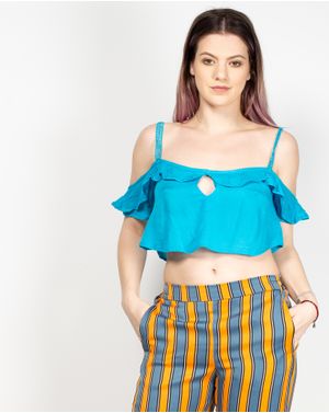 Bluza scurta cu umerii goi si maneca lasata 2010101119
