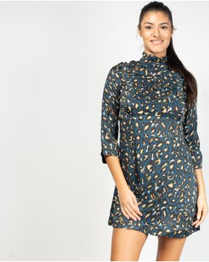 Rochie cu imprimeu si maneca lunga N902740009