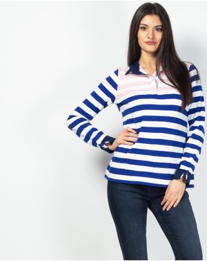Bluza in dungi cu maneca lunga si capse  N902911012