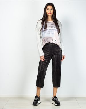 Pantaloni trei sferturi cu elastic in talie 2030602008